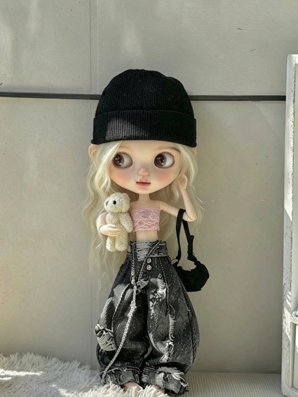 Black Baggy Street Blythe 1/6 BJD Outfit | ToastDoll