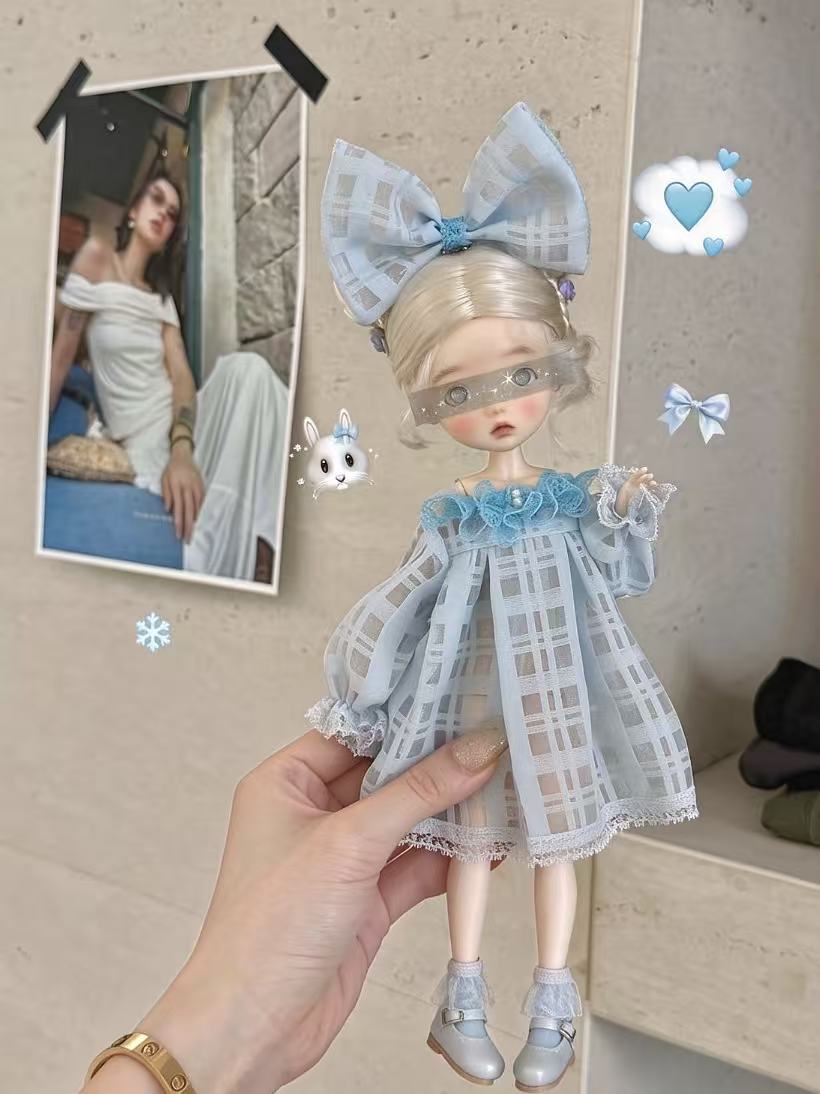 Blue Pastel Lace Bow Blythe BJD Outfit | ToastDoll