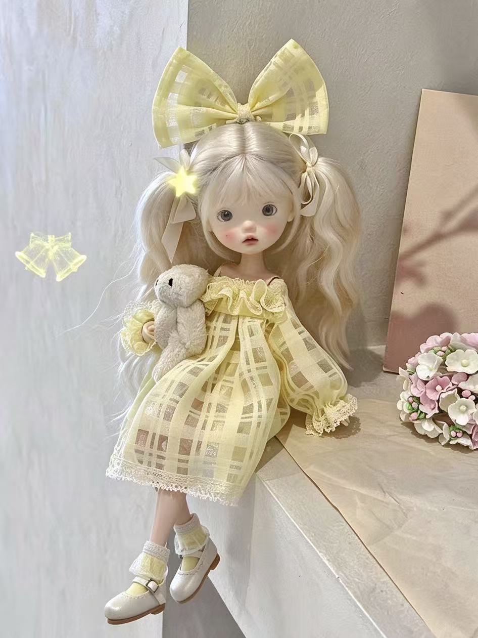 Yellow Pastel Lace Bow Blythe BJD Outfit | ToastDoll