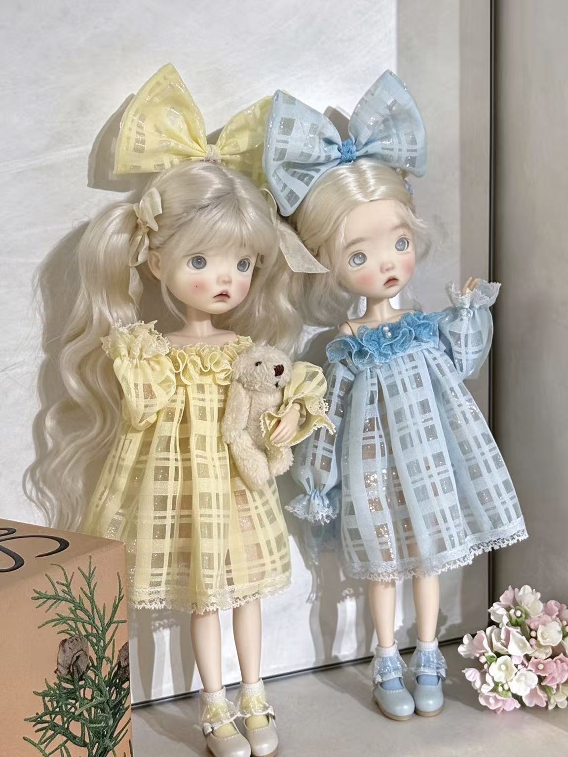 Pastel Lace Bow Blythe BJD Outfit - Handmade Doll Clothes - ToastDoll