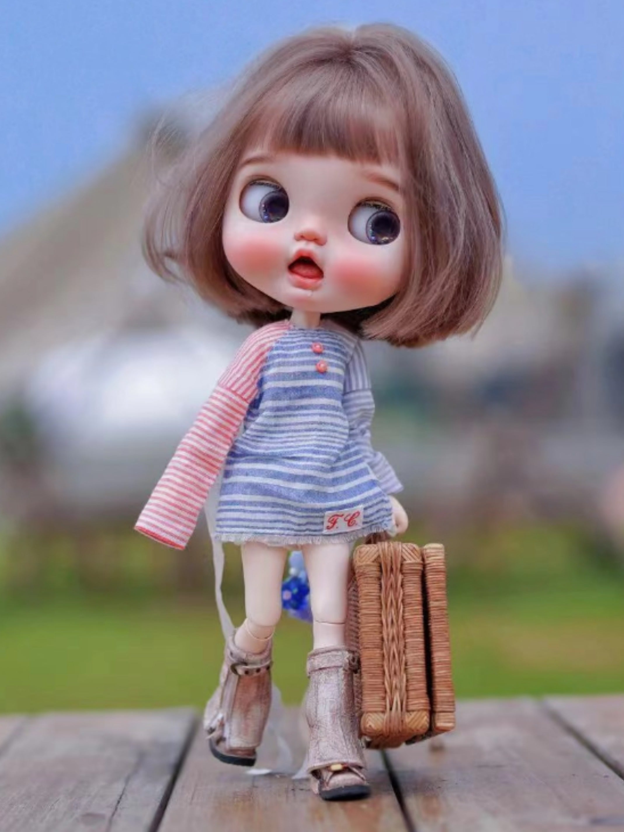 Handmade Shoes for Blythe/ Ob24/ Ob22/ BJD/GSC, Distressed 2 in 1 Boots