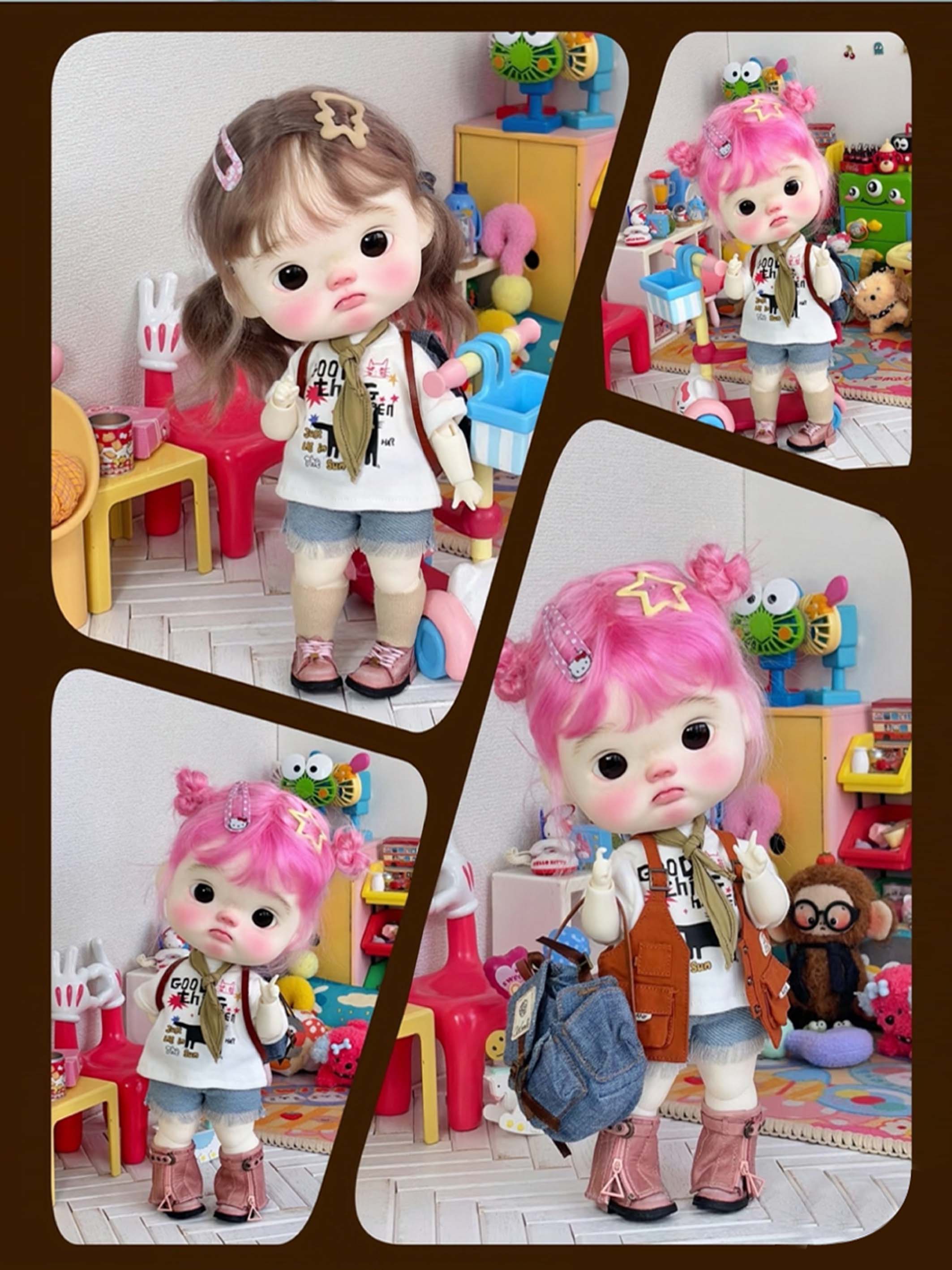 Handmade Shoes for Blythe/ Ob24/ Ob22/ BJD/GSC, Distressed 2 in 1 Boots