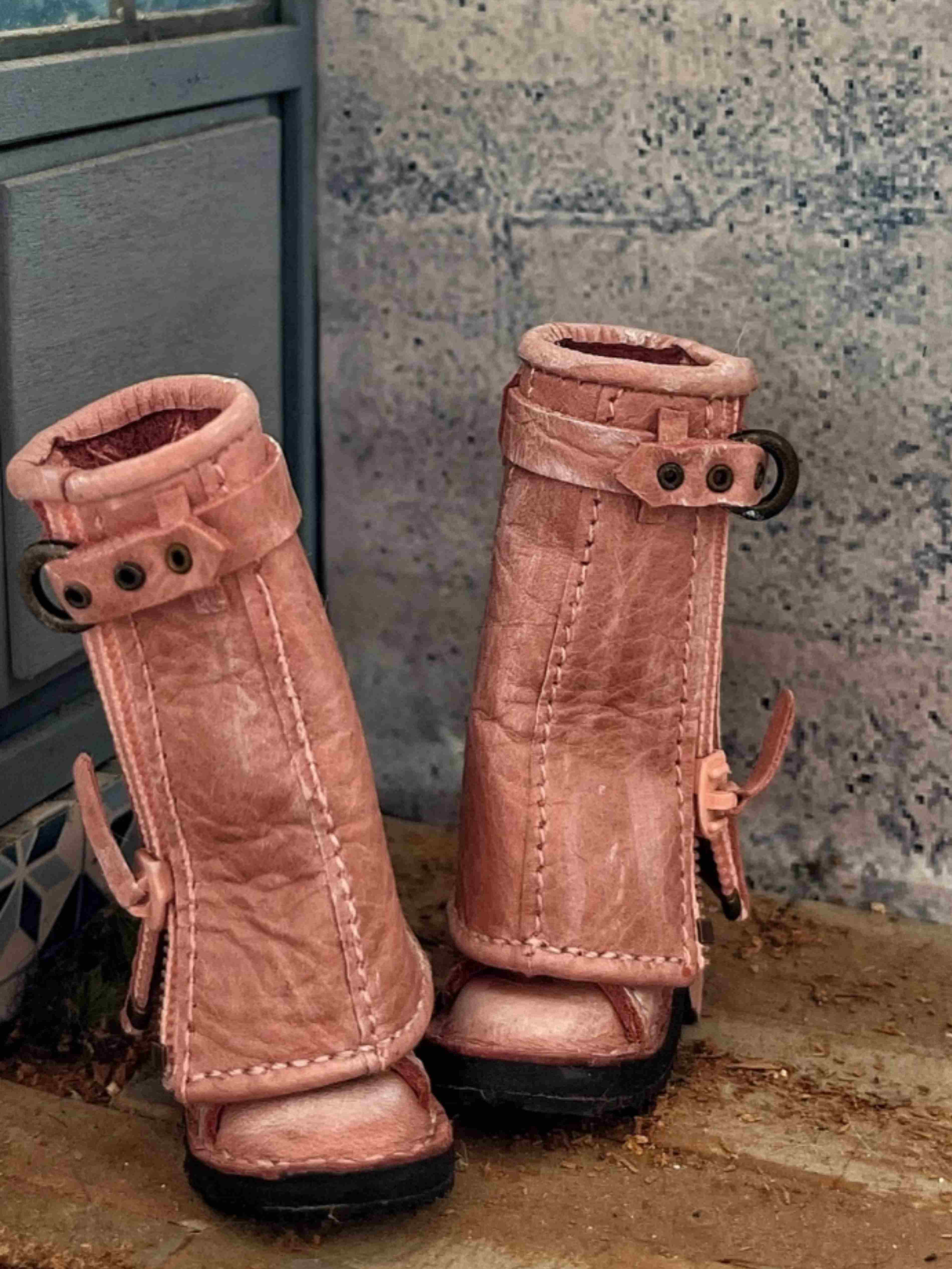 Handmade Shoes for Blythe/ Ob24/ Ob22/ BJD/GSC, Distressed 2 in 1 Boots