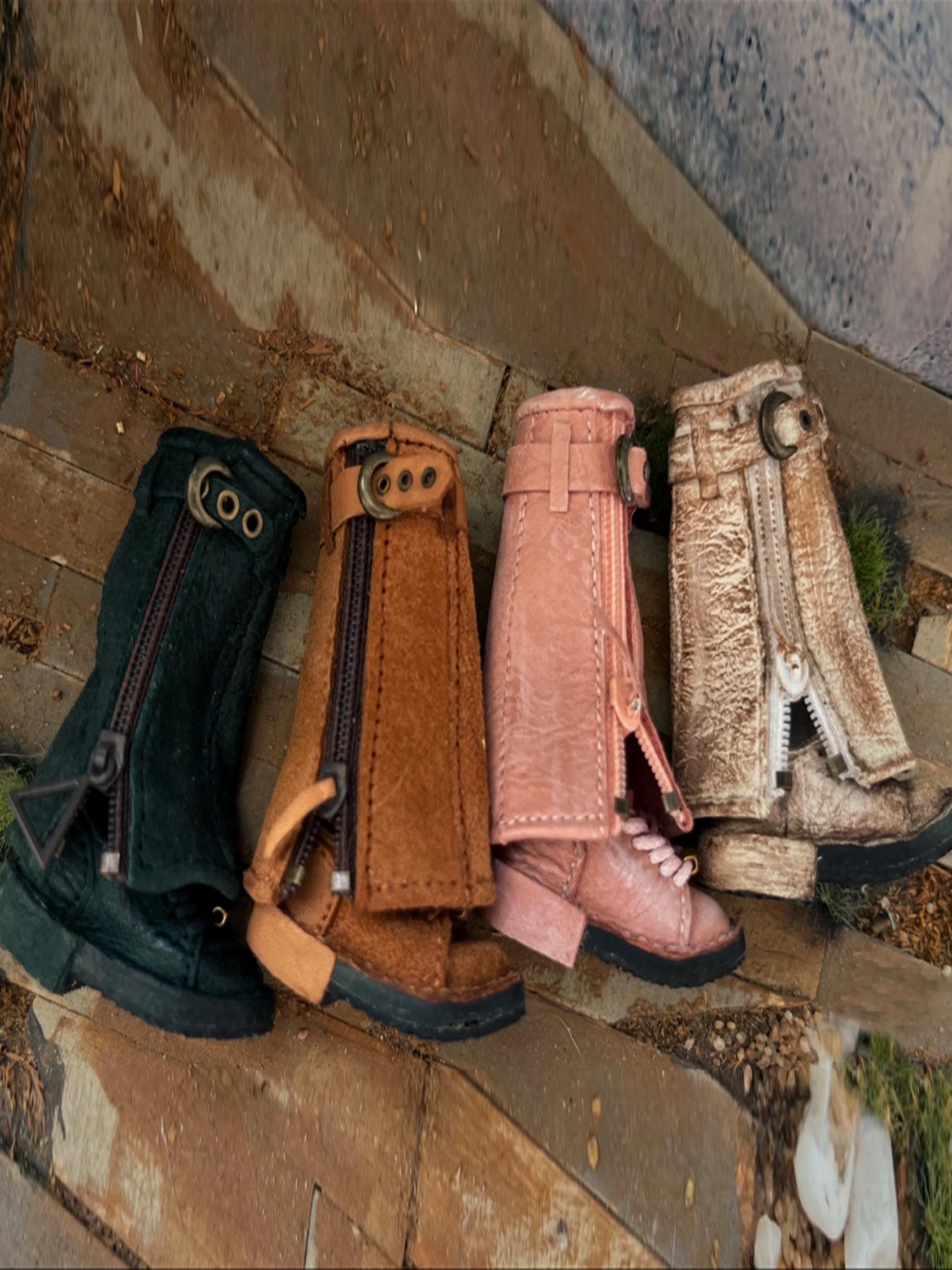 Handmade Shoes for Blythe/ Ob24/ Ob22/ BJD/GSC, Distressed 2 in 1 Boots