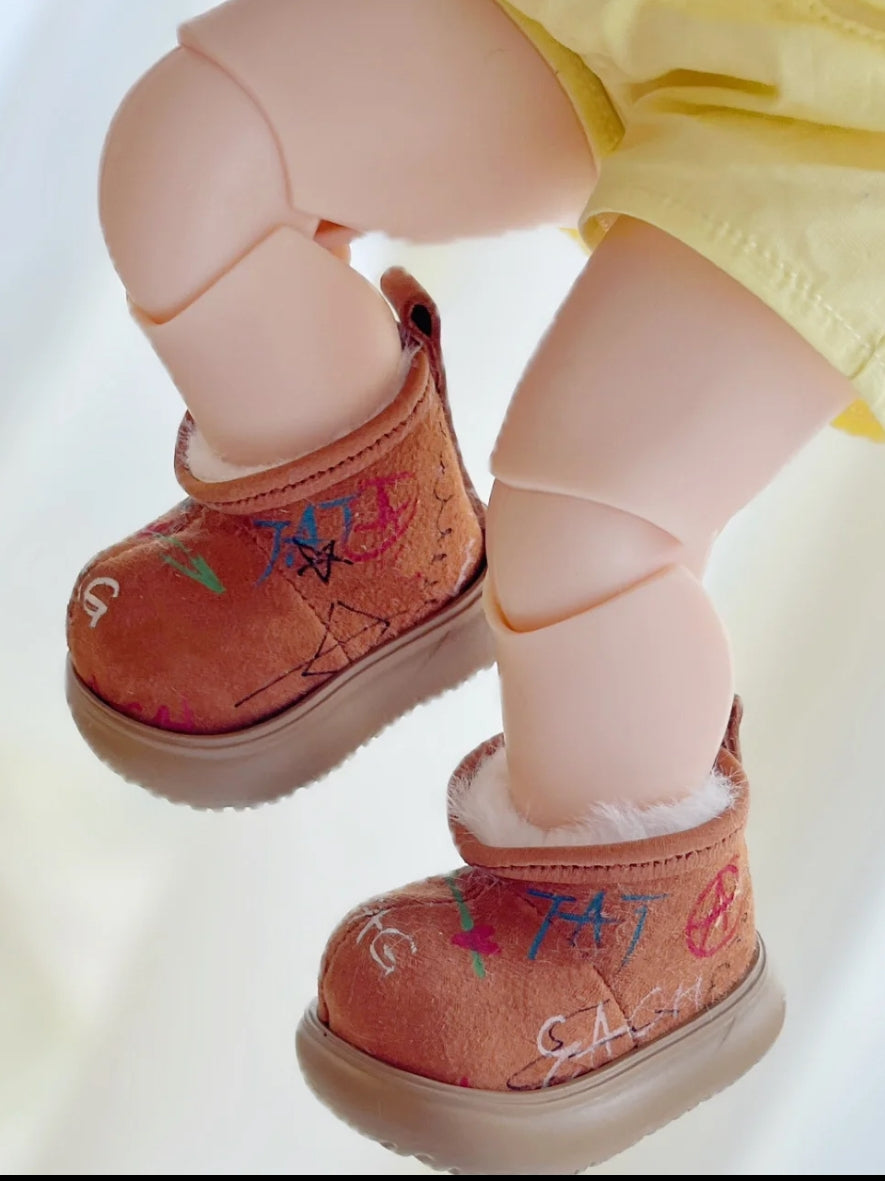 Handmade Shoes for Blythe/Obitsu/GSC, Furry Snow Boots