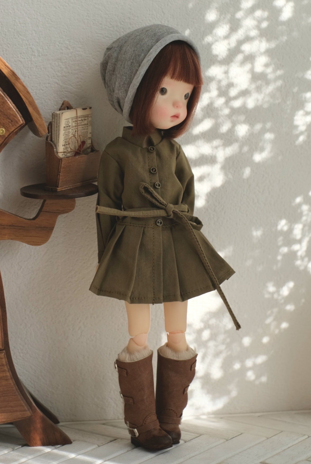 Handmade Shoes for Blythe/Obitsu, Multi Way Adjustable Shearling Boots