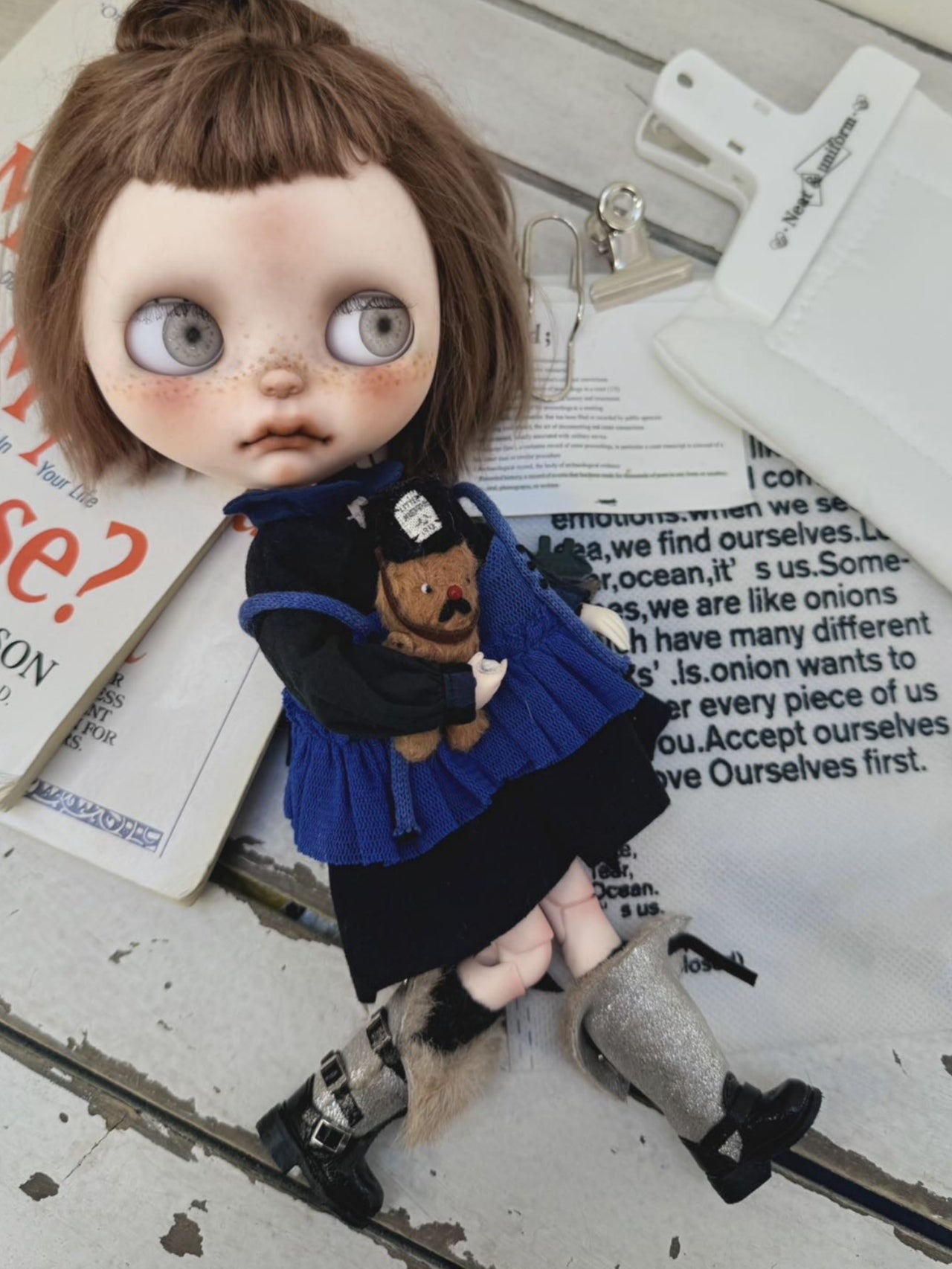 Handmade Shoes for Blythe/Obitsu, Multi Way Adjustable Shearling Boots