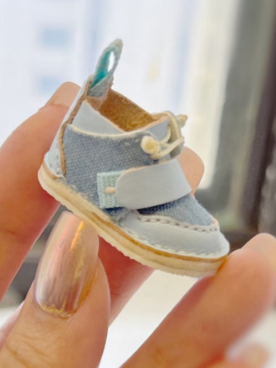 Multi-Color Cowhide Blythe Ob11 Denim Blue Sneakers | ToastDoll