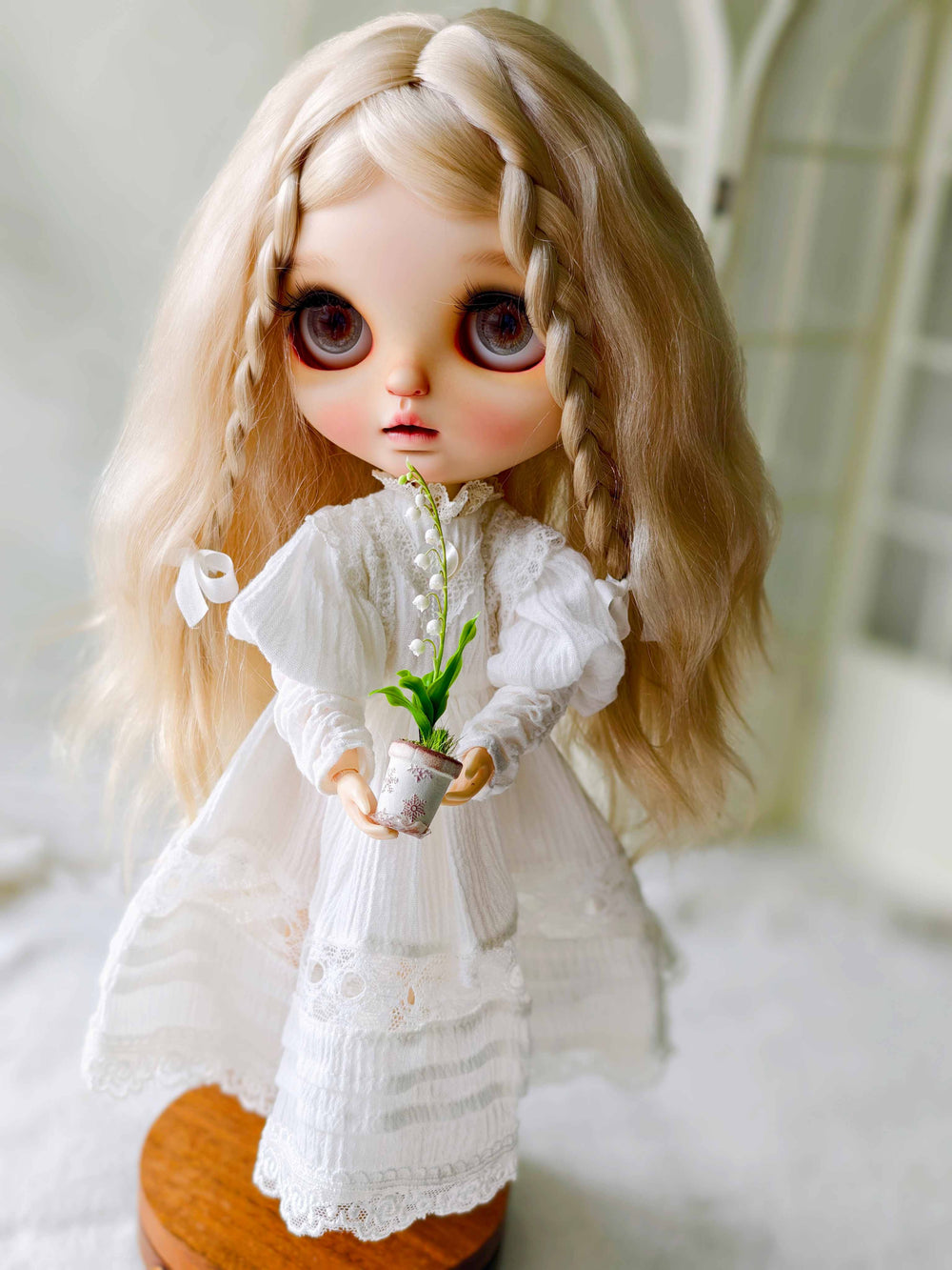 Lily of the Valley Potted Plant On Doll Display | ToastDoll