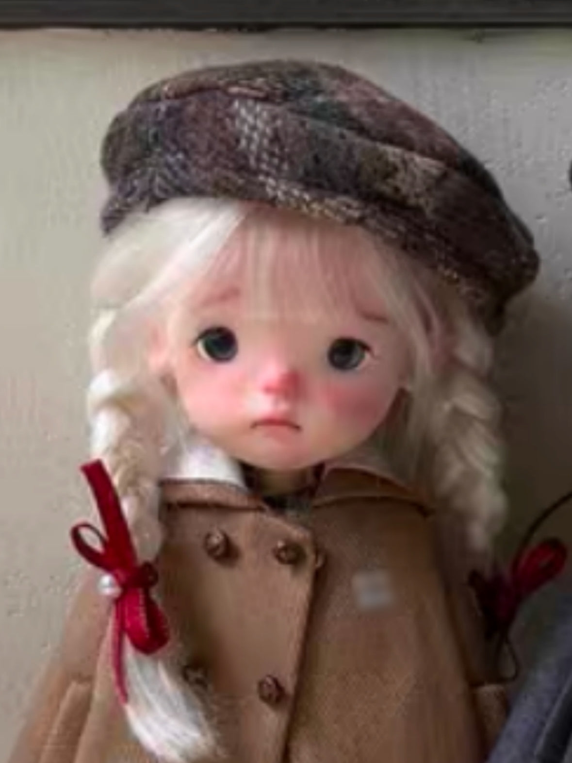 Vintage Check Preppy 1/6 BJD Outfit  Brown Beret | ToastDoll