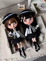 Black Chic Blythe 1/6 BJD Outfit On Doll Display | ToastDoll