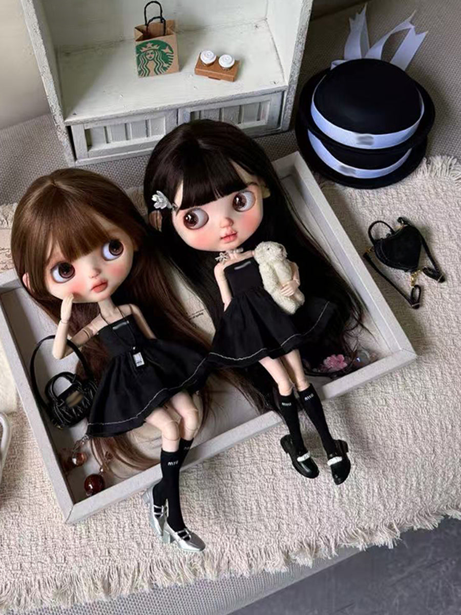 Black Chic Blythe 1/6 BJD Outfit Full Body View | ToastDoll