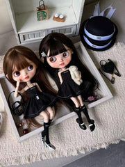 Black Chic Blythe 1/6 BJD Outfit Full Body View | ToastDoll