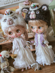 Handmade Outfit for Blythe/Pullip, French Alpaca Hat Dress Set