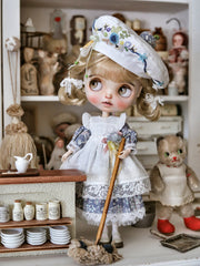 Handmade Outfit for Blythe/Pullip, Sweet Baker Dress Set with Embroidery