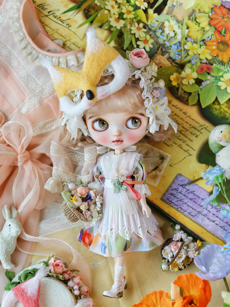 Handmade Outfit for Blythe/Pullip, Colorful Fox Mask Dress Set