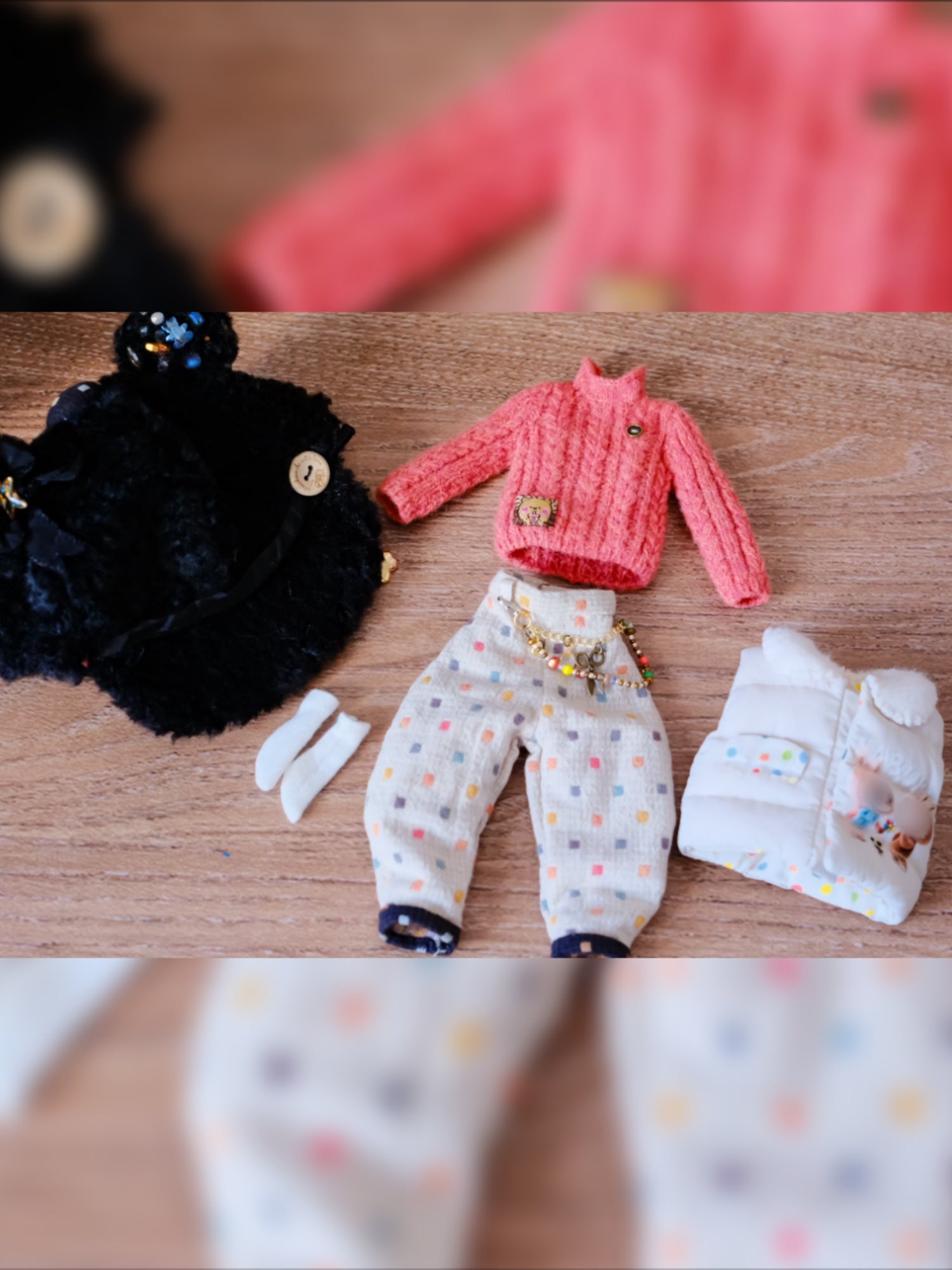 Handmade Outfit for Blythe/Obitsu/Pullip, Comfort Joy Everyday Winter Clothes Set