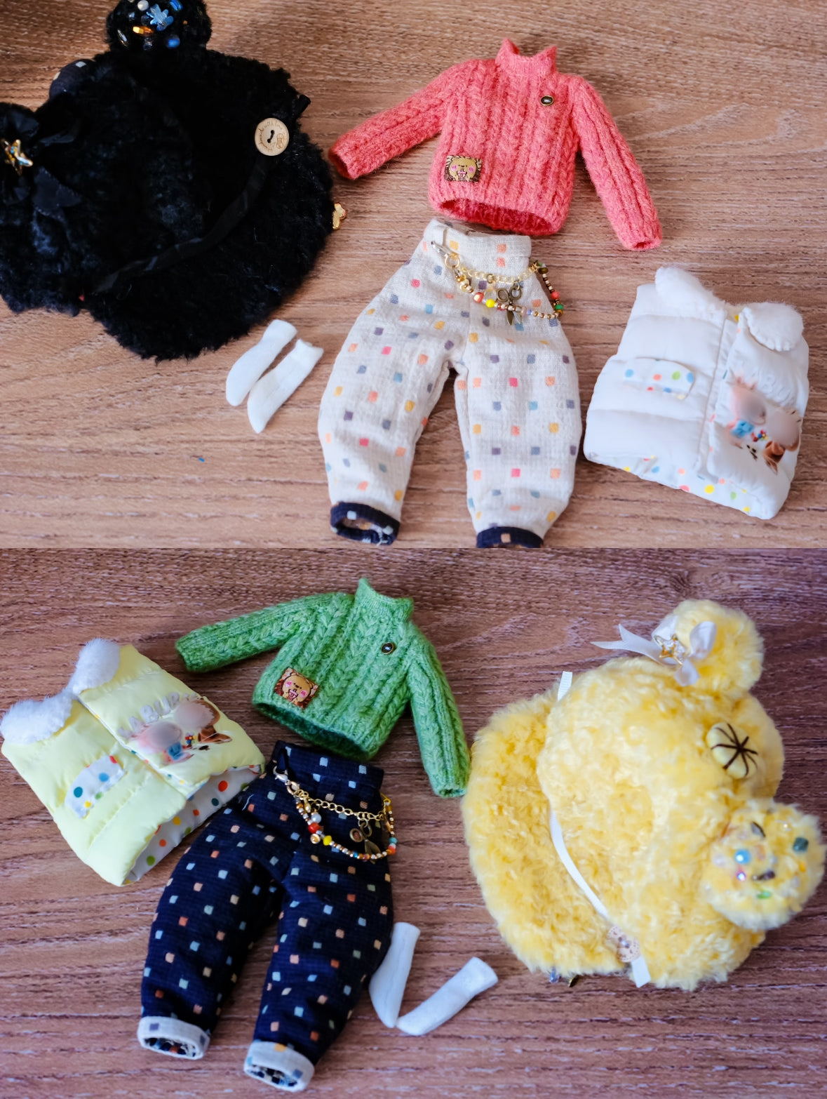 Handmade Outfit for Blythe/Obitsu/Pullip, Comfort Joy Everyday Winter Clothes Set