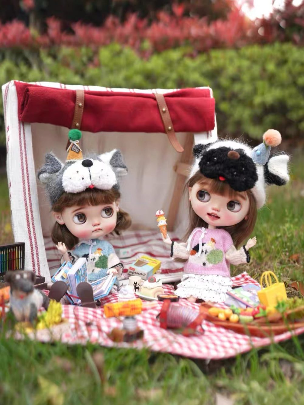 Puppy Sweater Tiered Dress Blythe Outfit | ToastDoll