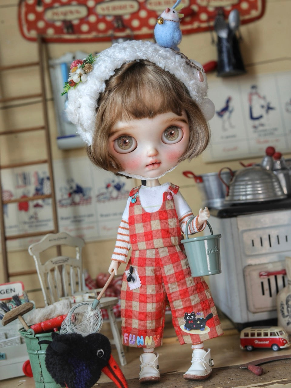 Red Chirpy Sister Blythe BJD Outfit | ToastDoll