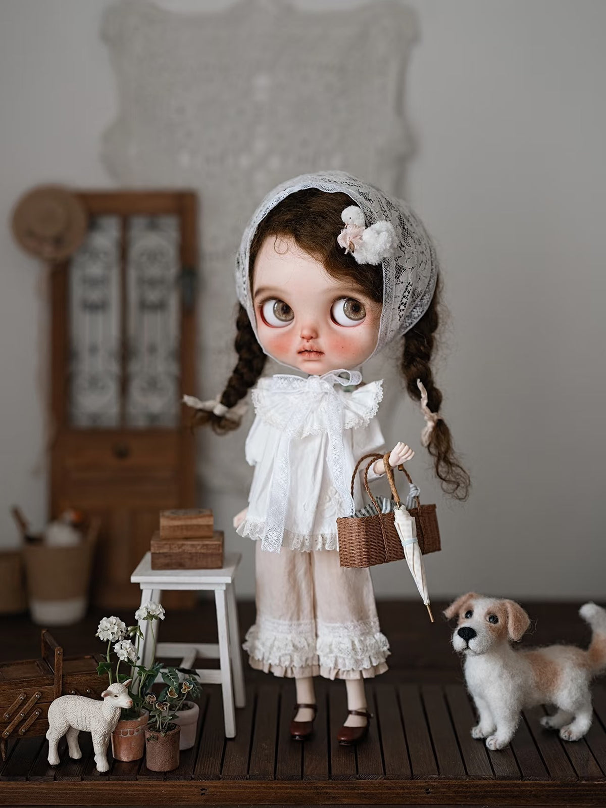 White Antique Blythe Outfit | ToastDoll