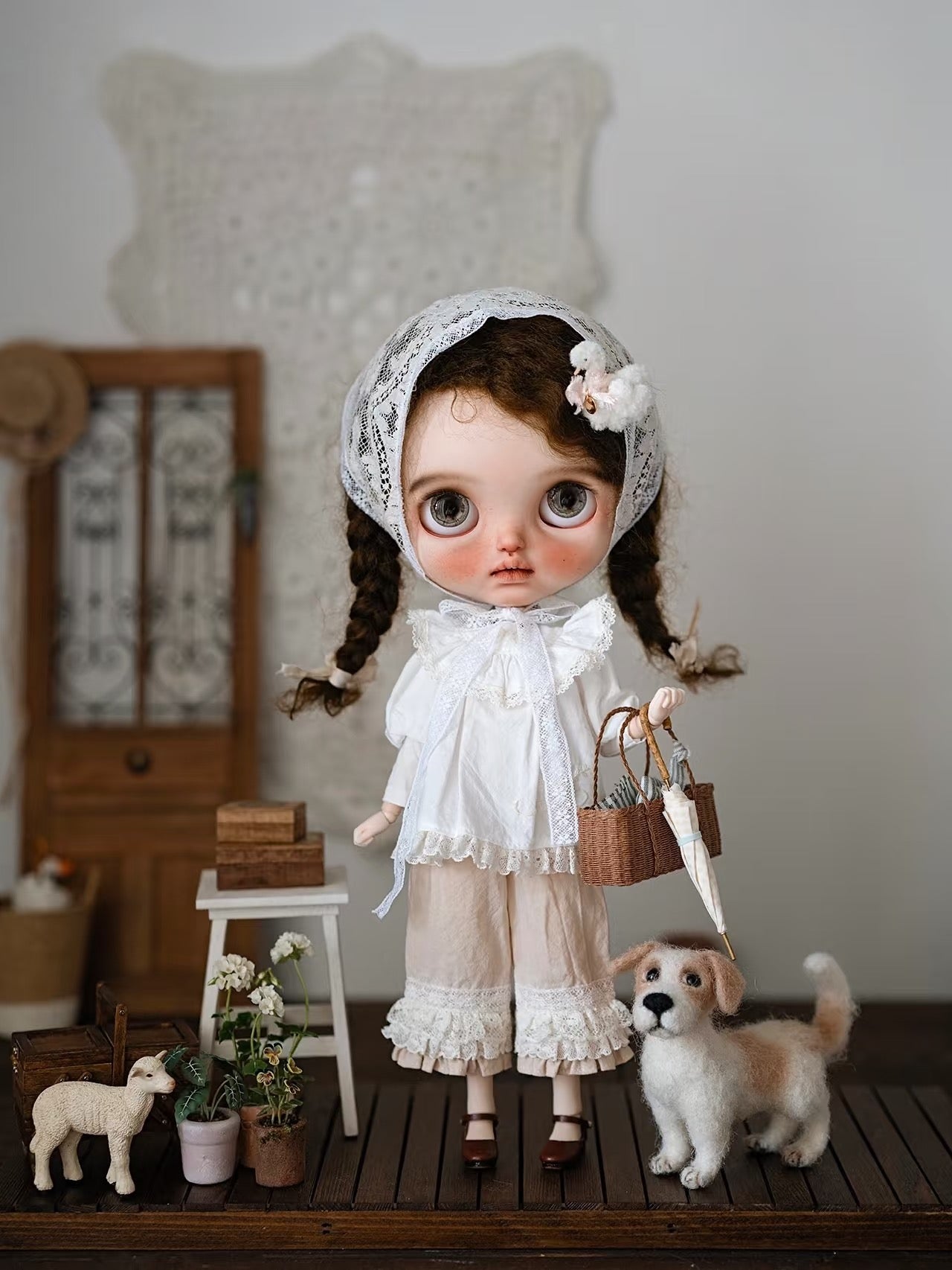 [IN STOCK]White Antique Blythe Outfit - Handmade Doll Clothes-ToastDoll