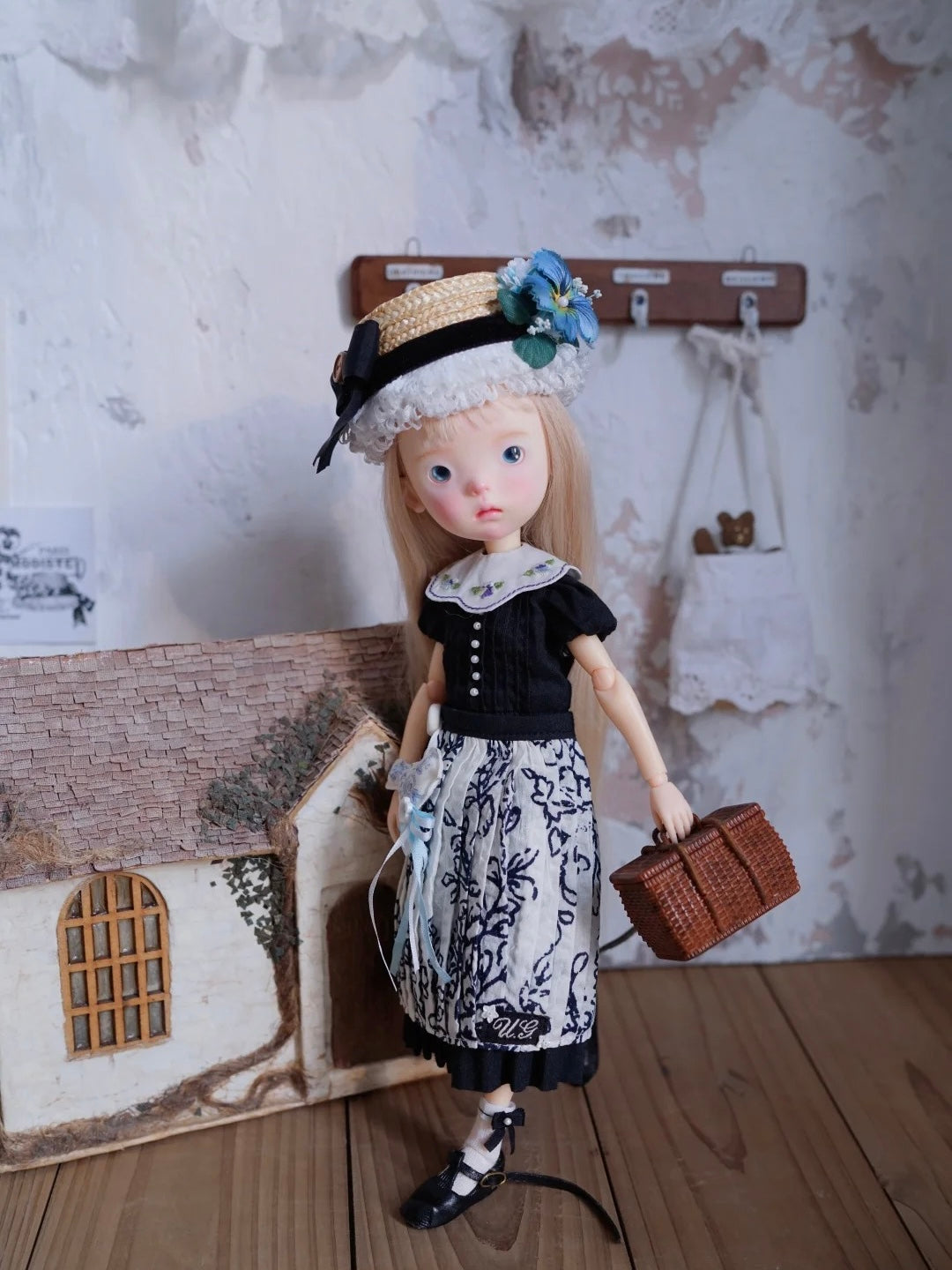 Pansy Embroidered Blythe BJD Set - Handmade Doll Clothes-ToastDoll