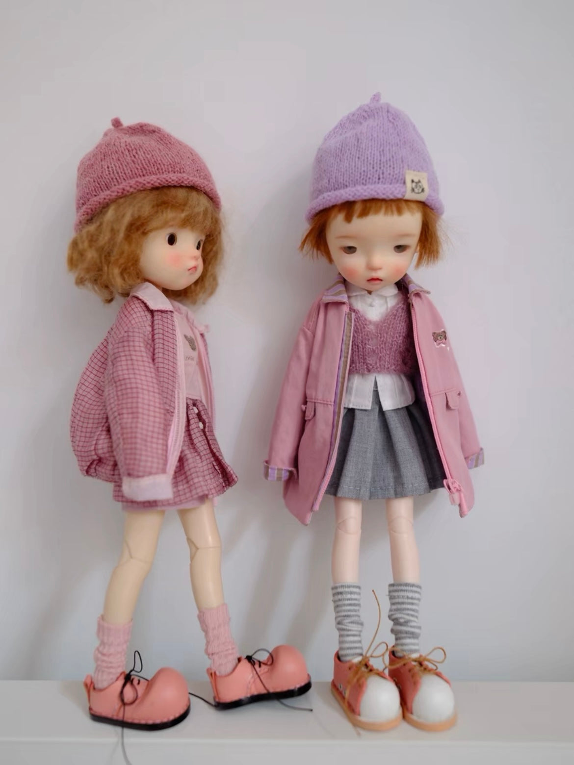 Pink Academic Blythe BJD Set On Doll Display | ToastDoll