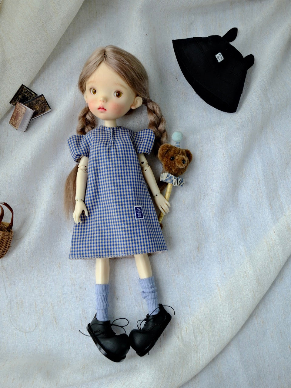 Casual Dress Hat BJD Set - Handmade Doll Clothes - ToastDoll