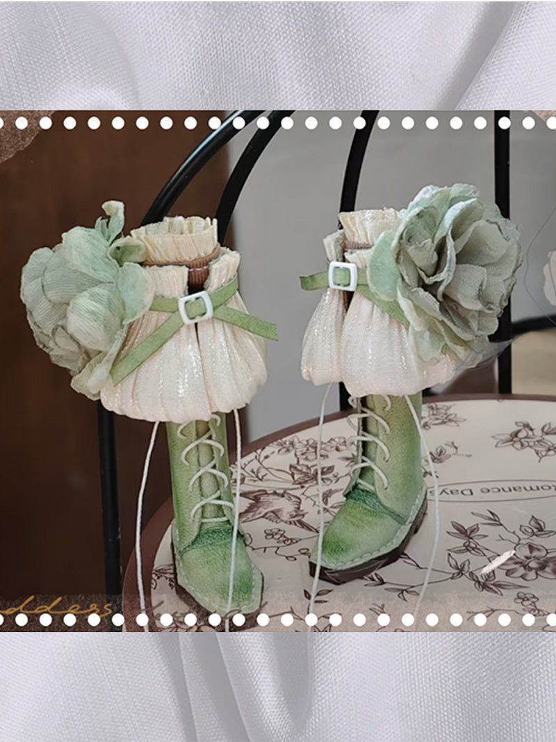 Blooming Edges Blythe Leather Boots - Handmade Doll Shoes - ToastDoll