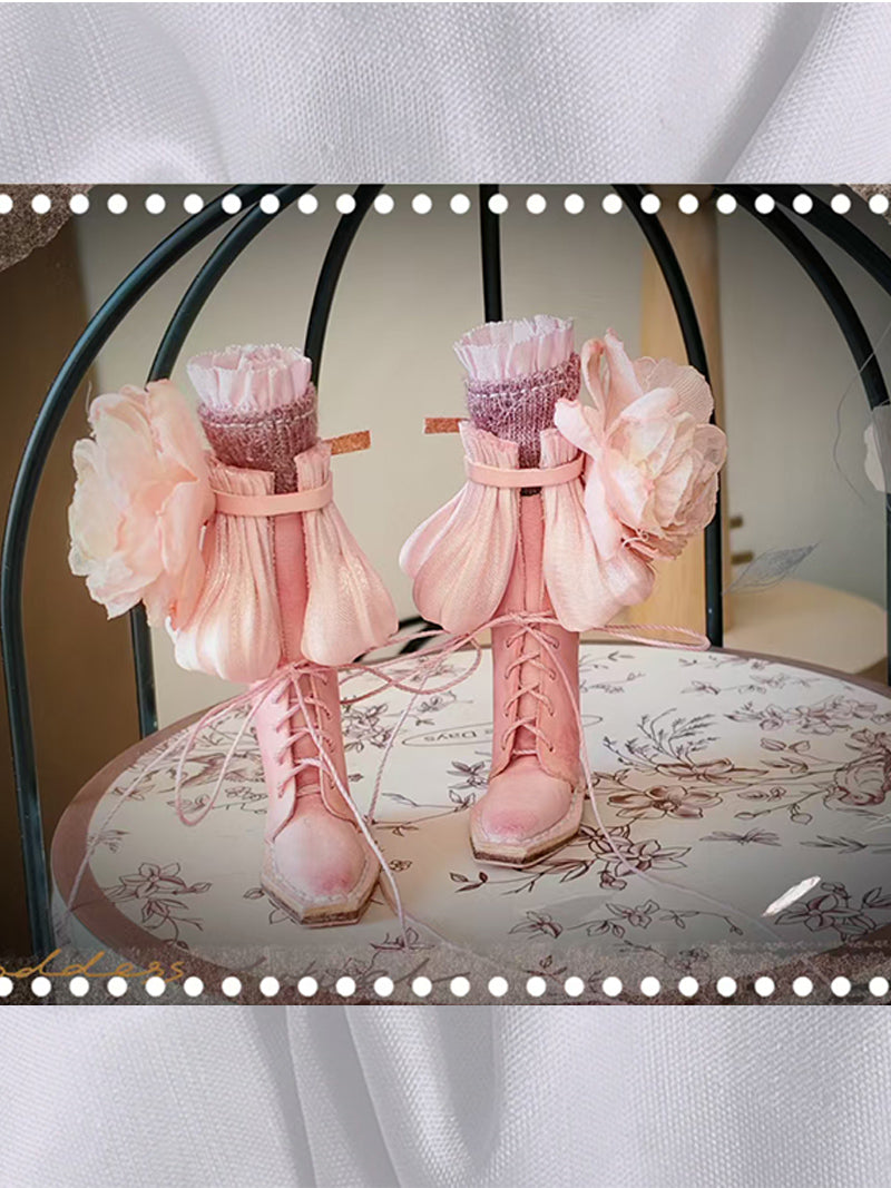 Blooming Edges Blythe Leather Boots - Handmade Doll Shoes - ToastDoll
