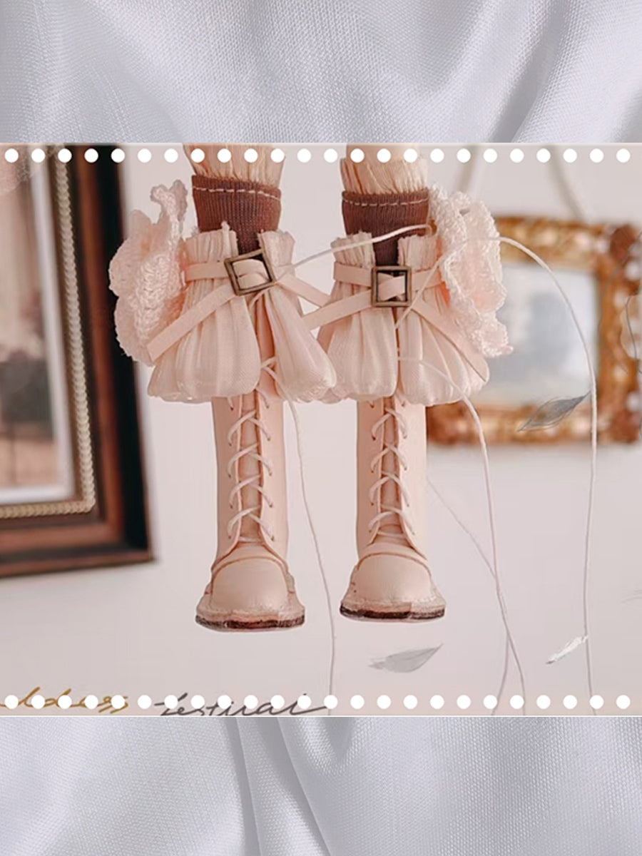 Blooming Edges Blythe Leather Boots - Handmade Doll Shoes - ToastDoll