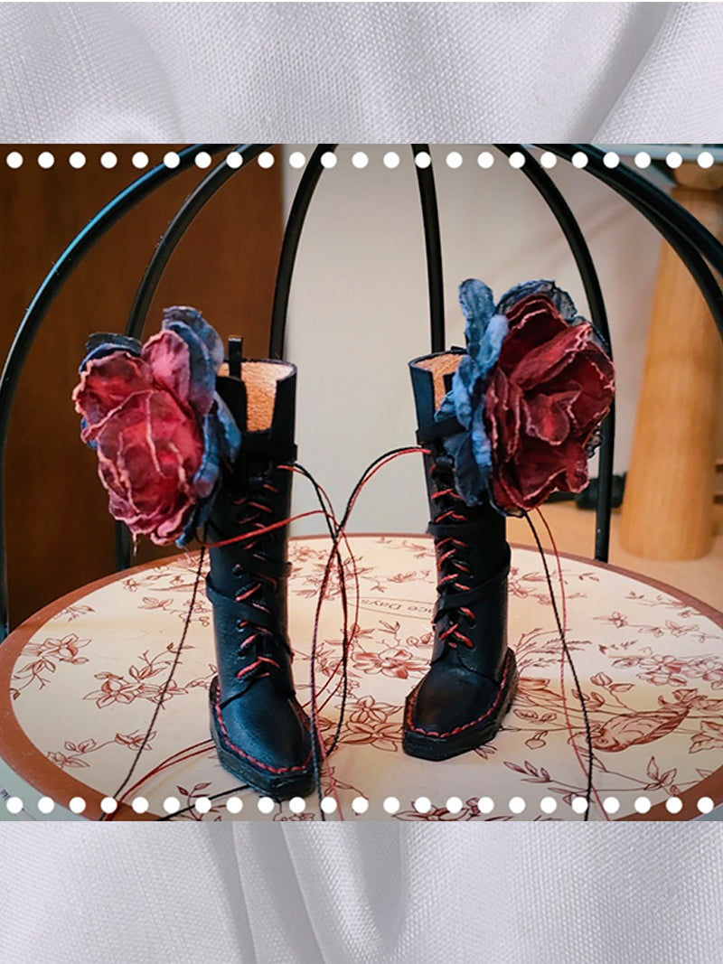 Blooming Edges Blythe Leather Boots - Handmade Doll Shoes - ToastDoll