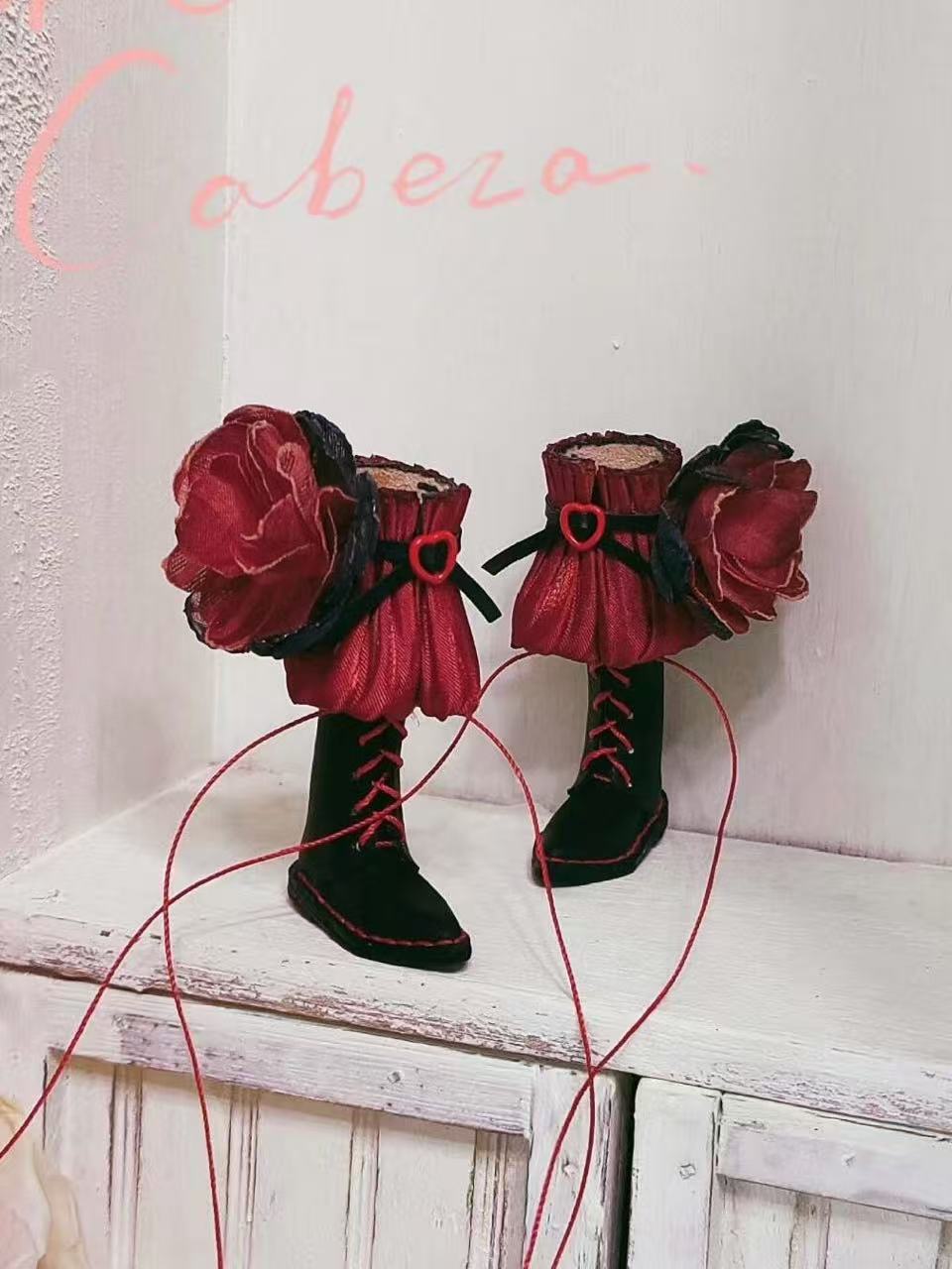 Blooming Edges Blythe Leather Boots - Handmade Doll Shoes - ToastDoll