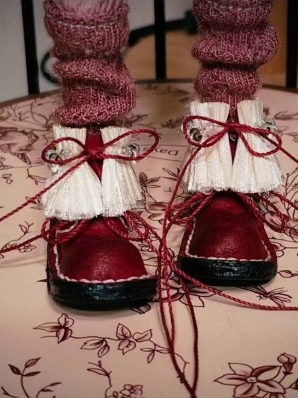 Handmade Shoes for Blythe/Obitsu, Knit Socks Leather Boots
