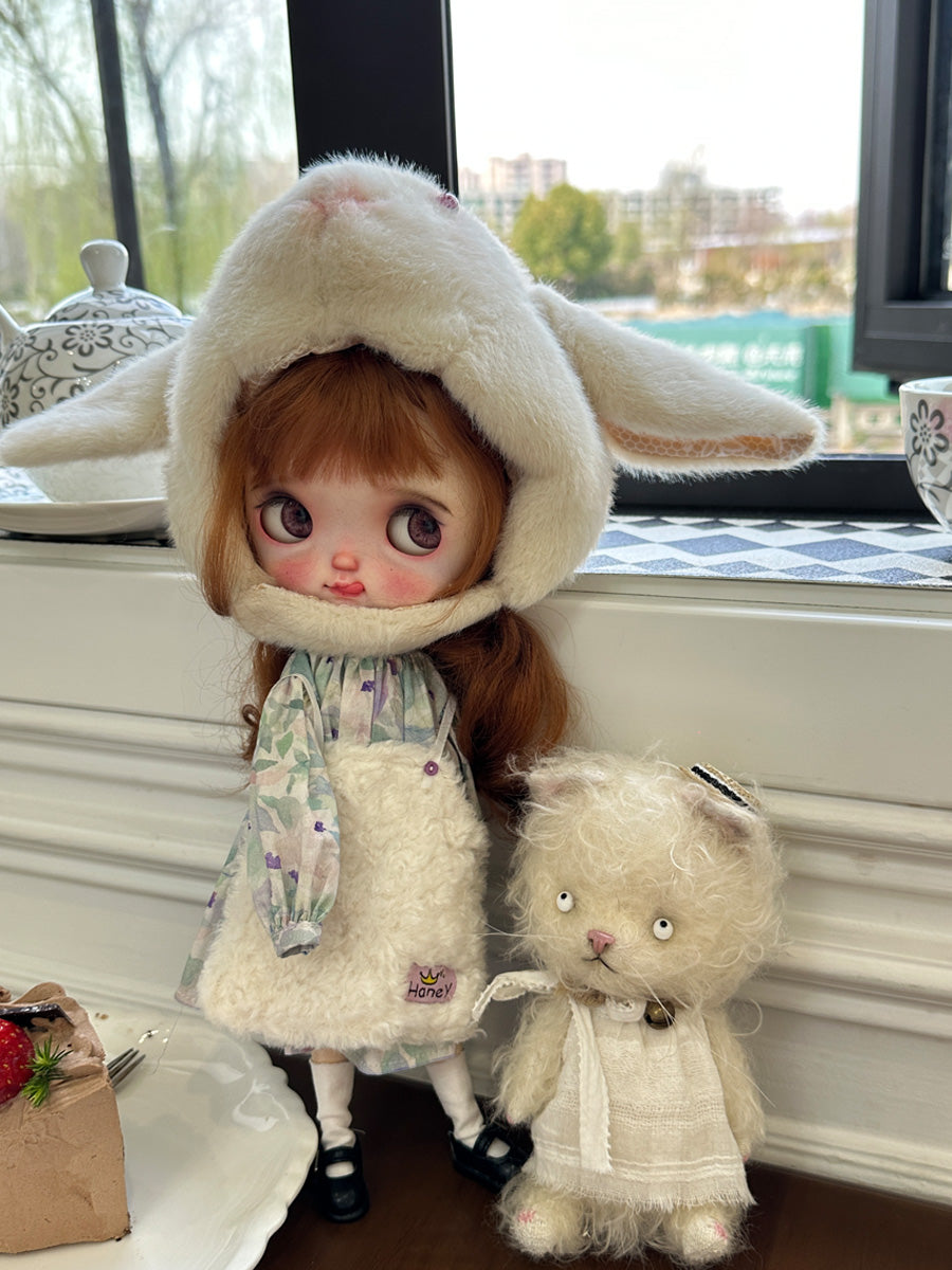 Handmade Outfit for Blythe/ Ob24/ Ob22/ Pullip, Retro Bunny Set
