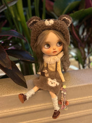 Retro Bear Blythe Outfit - Handmade Doll Clothes - ToastDoll