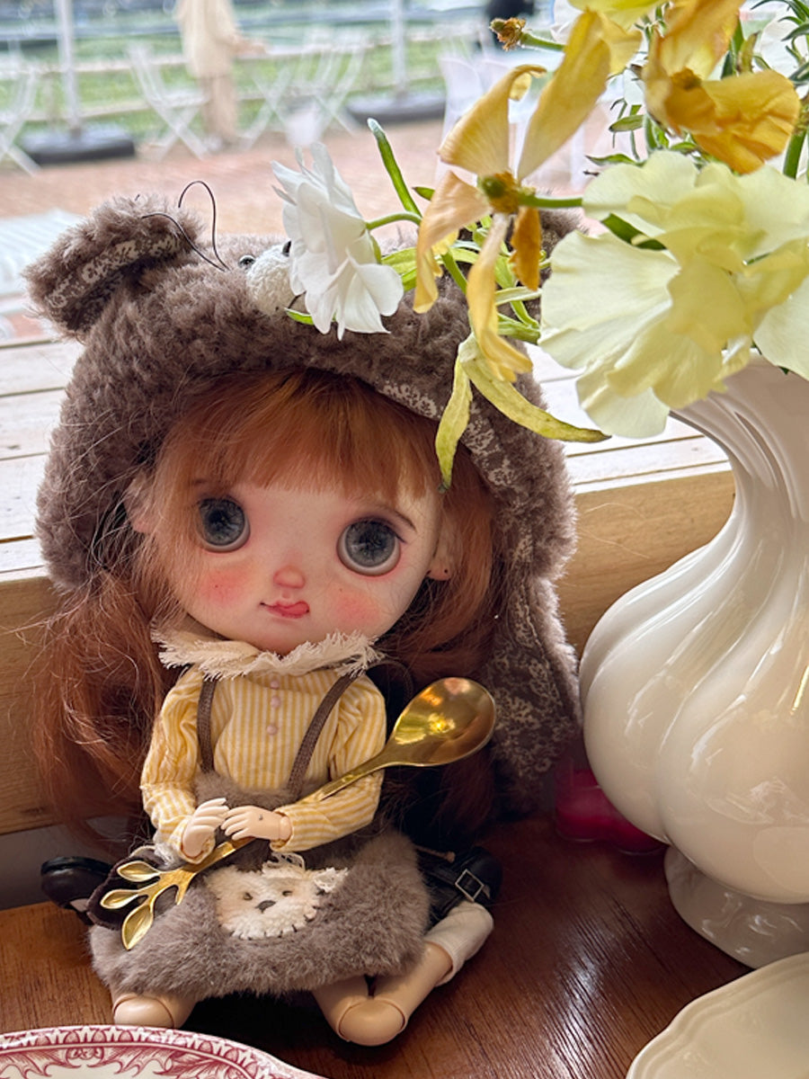 Retro Bear Blythe Outfit - Handmade Doll Clothes - ToastDoll