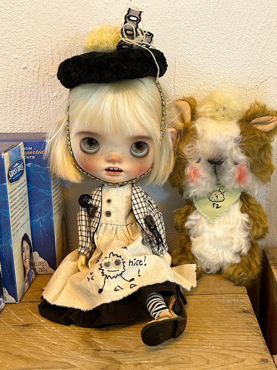 Handmade Outfit for Blythe/ Ob24/ Ob22/ Pullip, Retro Style Set