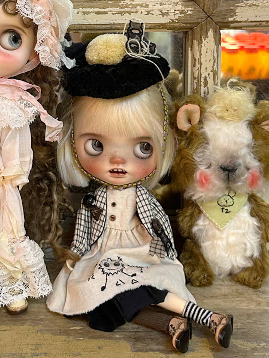 Handmade Outfit for Blythe/ Ob24/ Ob22/ Pullip, Retro Style Set