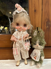 Handmade Outfit for Blythe/ Ob24/ Ob22/ Pullip, Retro Style Set