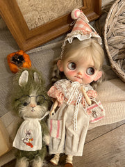 Handmade Outfit for Blythe/ Ob24/ Ob22/ Pullip, Retro Style Set