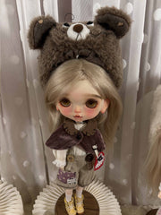Handmade Outfit for Blythe/Pullip, Pastoral Style Suit‌ & Bear Hat