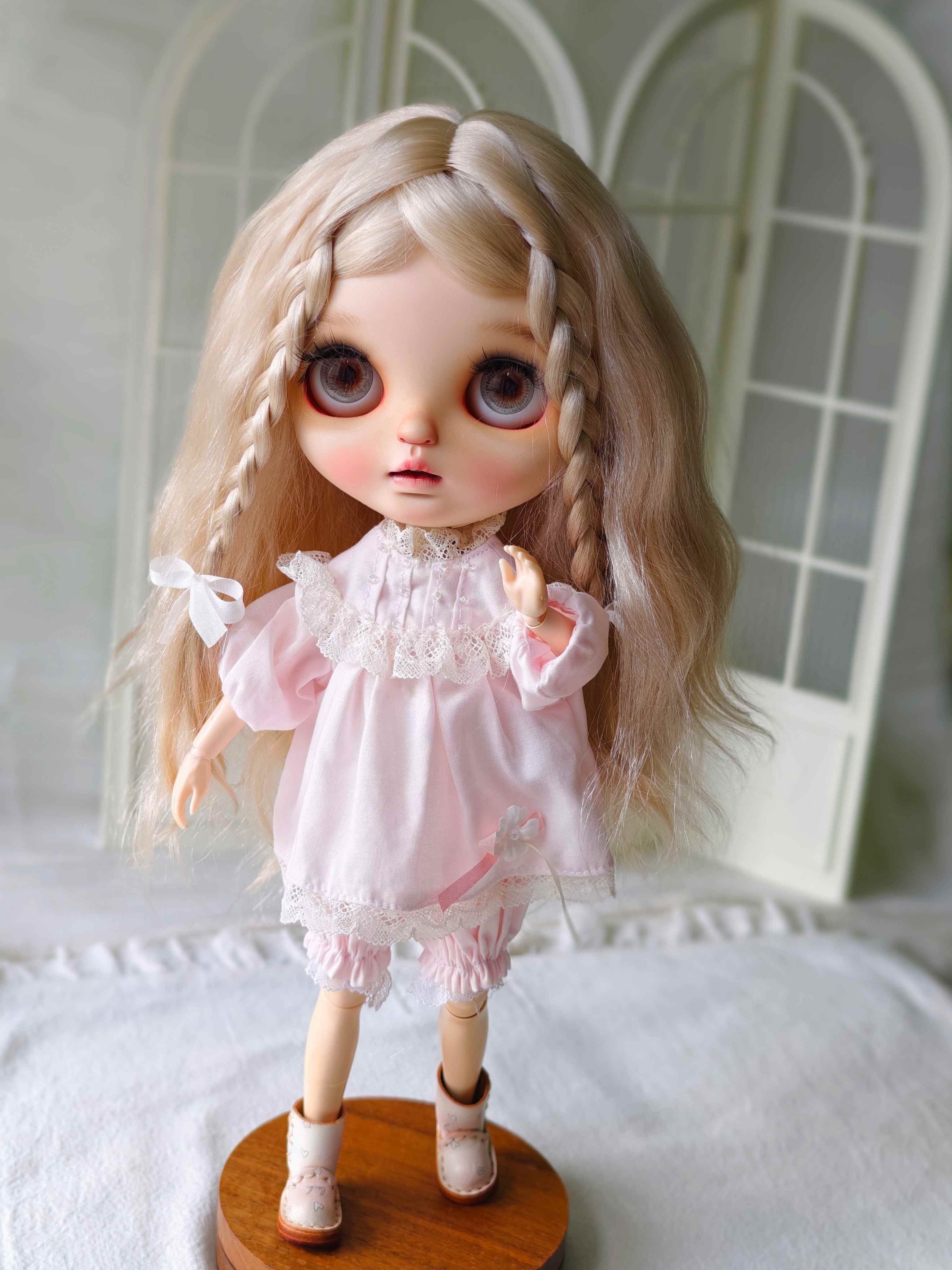 Pastel Macaron Lace Blythe Outfit - Handmade Doll Clothes - ToastDoll