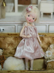 Soft Babydoll Blythe Pink Dress Set On Doll Display | ToastDoll