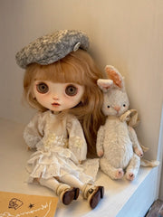 Floral Tiered Blythe 1/6 BJD Dress Sitting Pose | ToastDoll