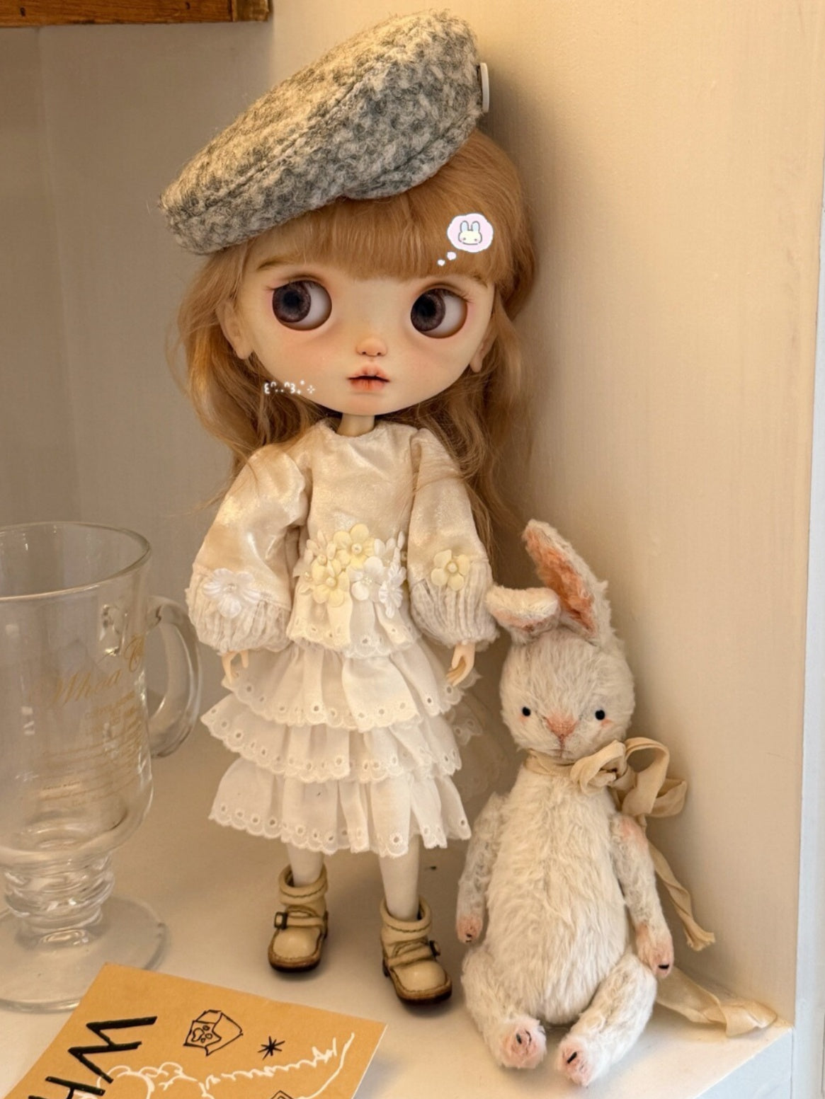 Floral Tiered Blythe 1/6 BJD Dress On Doll Display | ToastDoll
