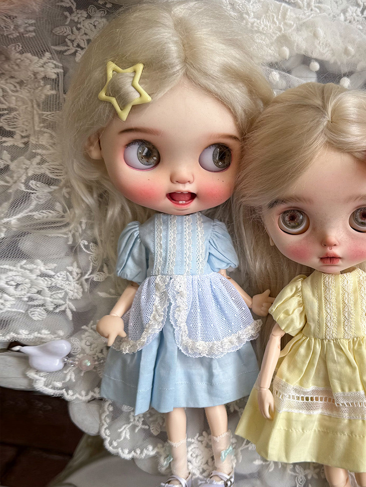 Pastel Apron Puff Blythe Light-Blue Dress | ToastDoll