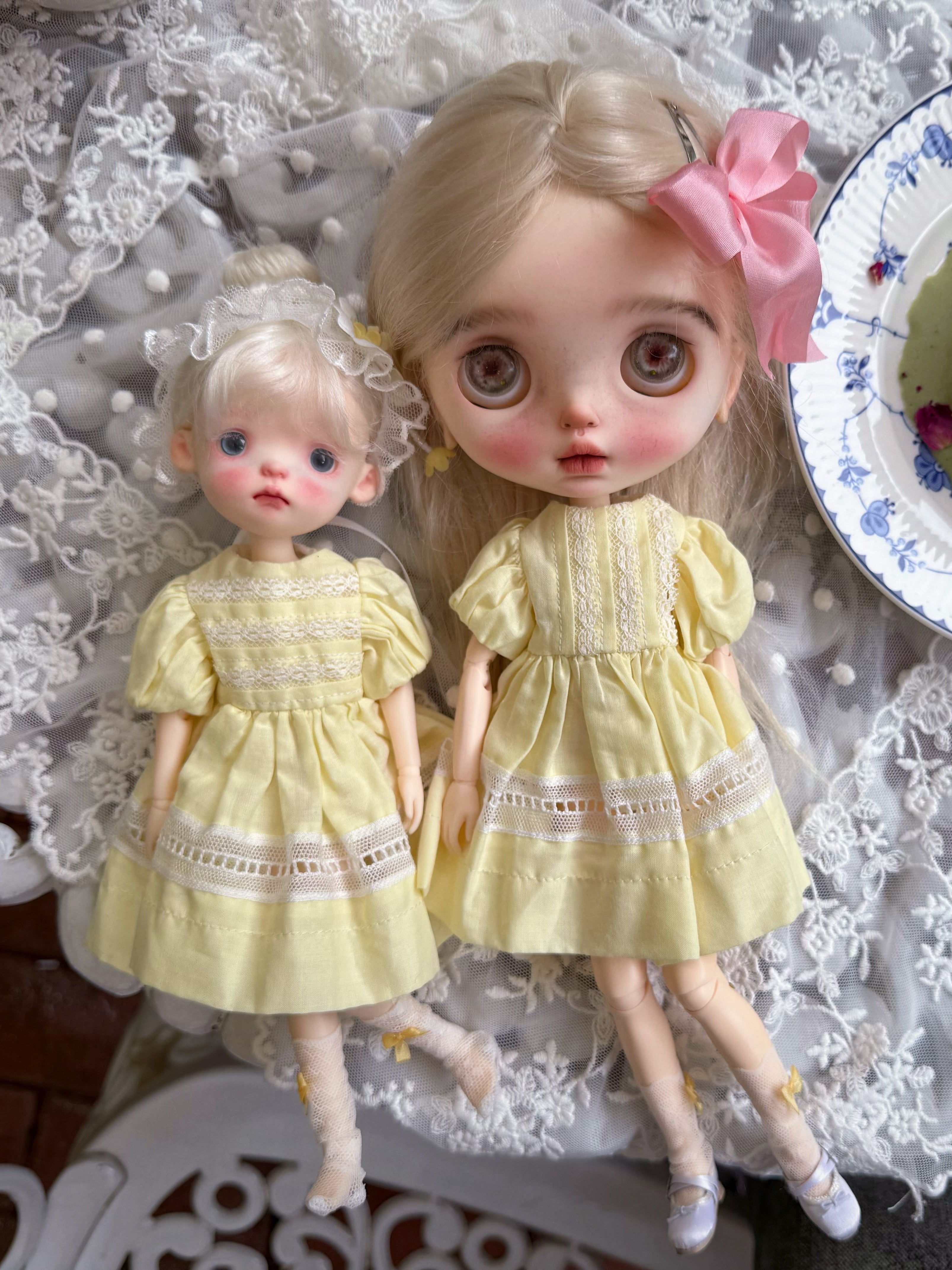 Pastel Apron Puff Blythe 1/6 BJD Yellow Dress | ToastDoll