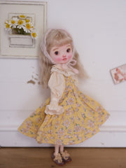 Vintage Floral Blythe 1/6 BJD Yellow Dress | ToastDoll